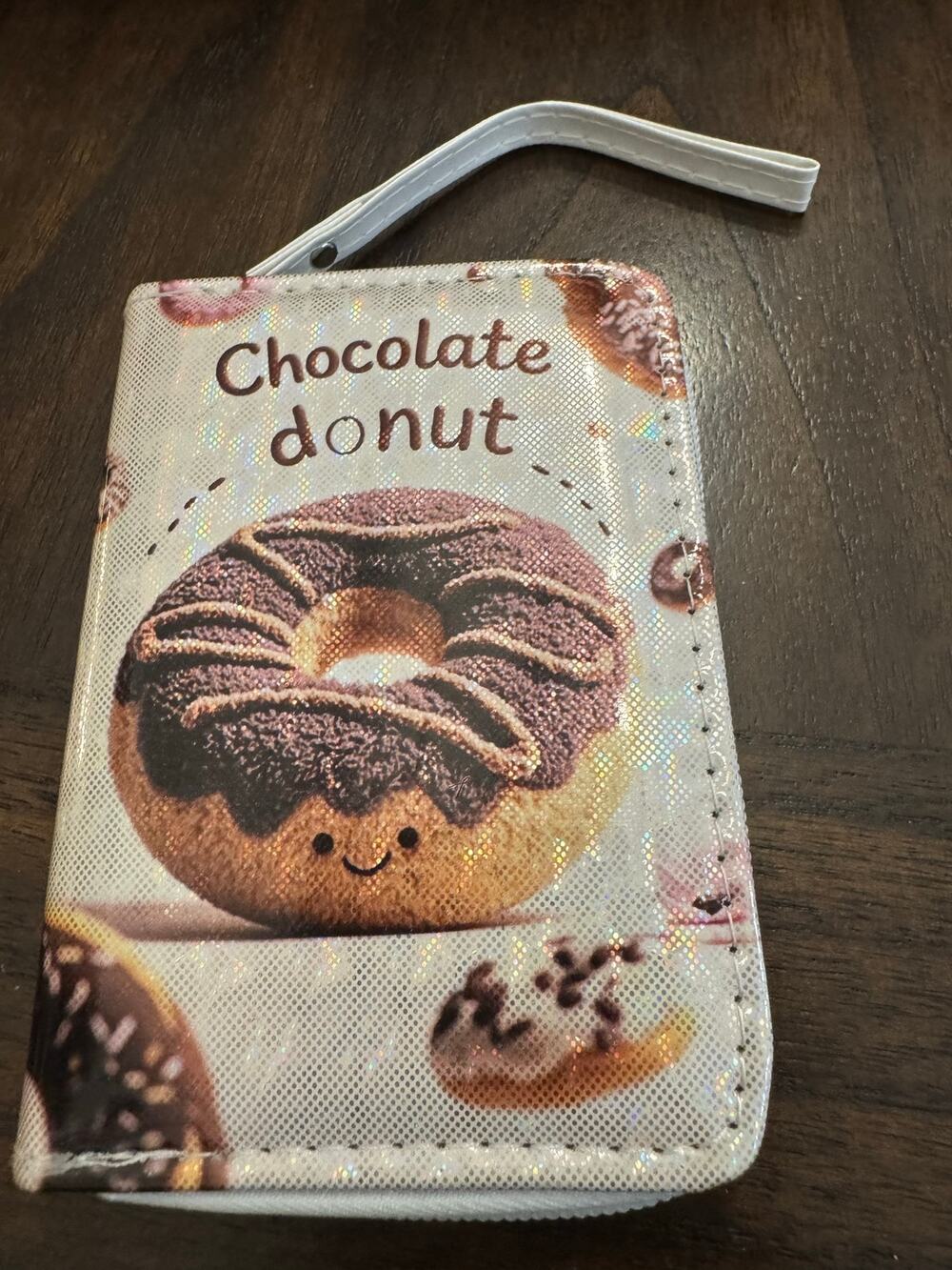 Kawaii chocolate donut wallet zipper straps super cute
